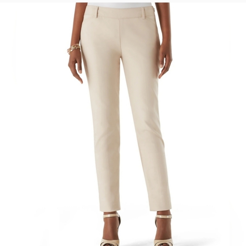 WHBM Beige Perfect Form Comfort Stretch Slim Ankle Pants (4)